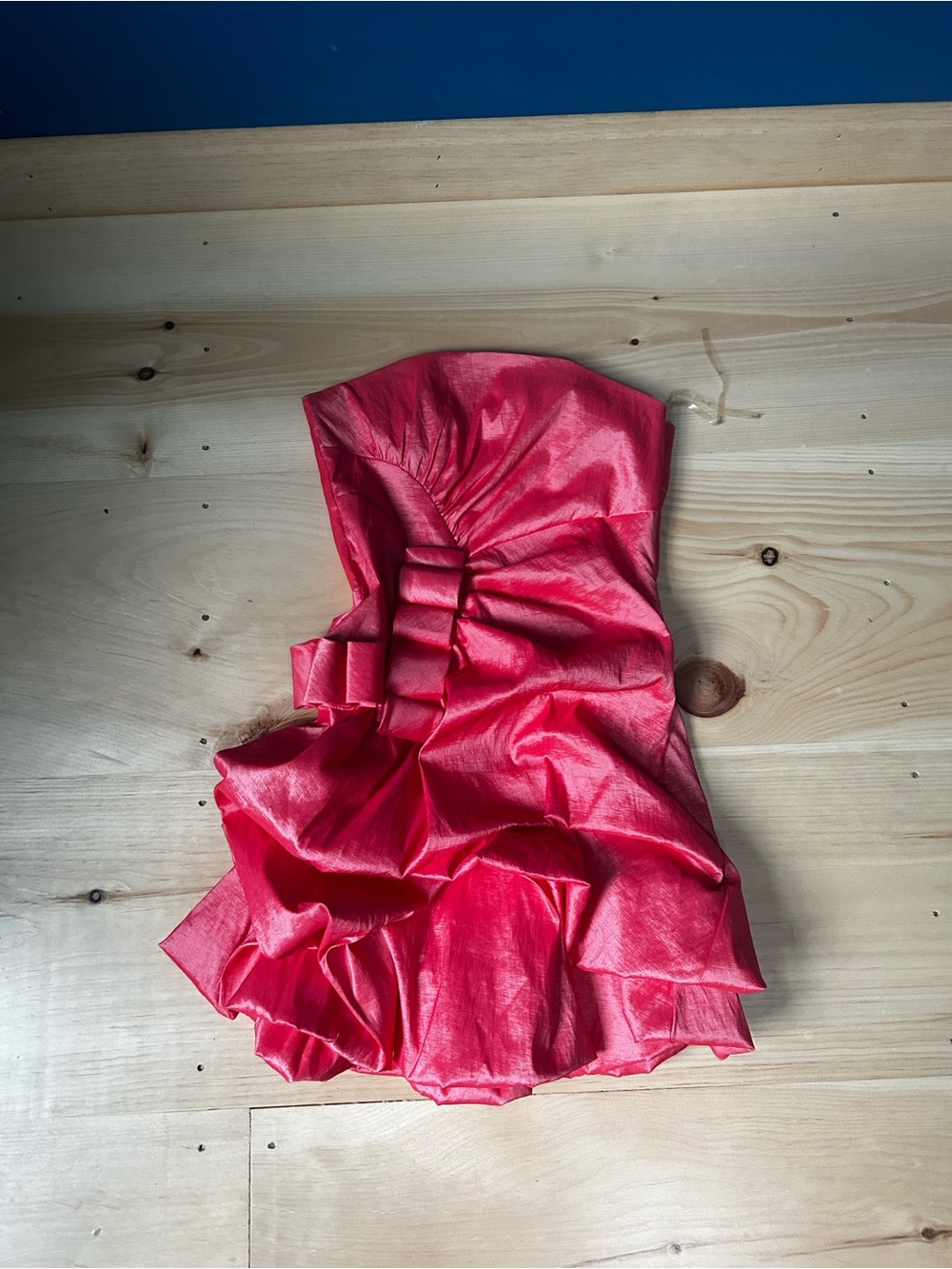 Women’s Vintage Daisy Strapless Red Pink Ruffled Party Dress s
